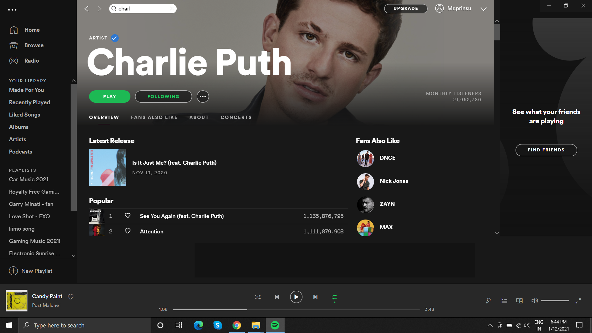 Spotify Charlie Puth album